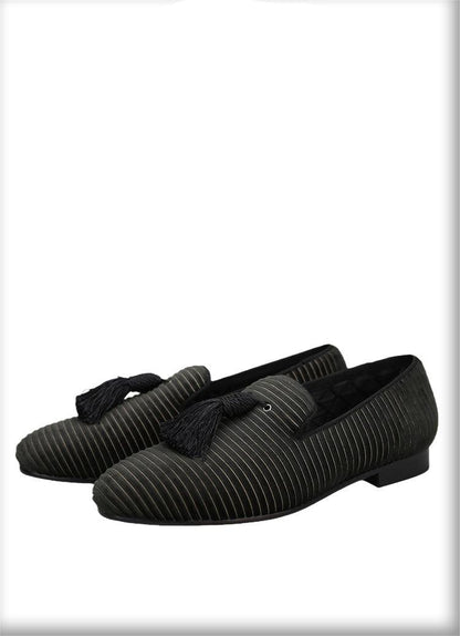 Striped Men Loafers With Tassel - Men Shoes - Loafer Shoes - Guocali