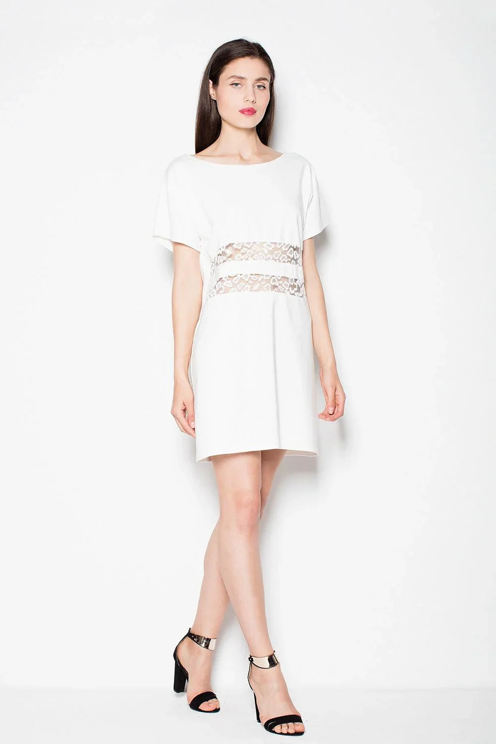 Striped Short Sleeve Dress Lightweight Summer Casual Fit-Day Dress-GUOCALI