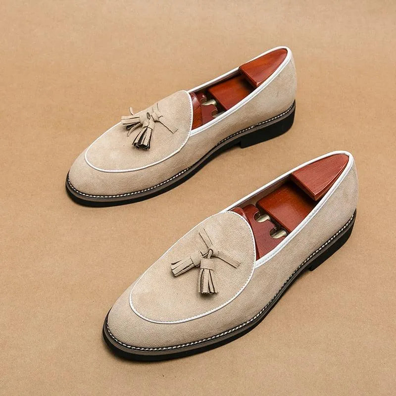 Men Tassel Dress Loafers - Slip-On Formal Dress Shoes