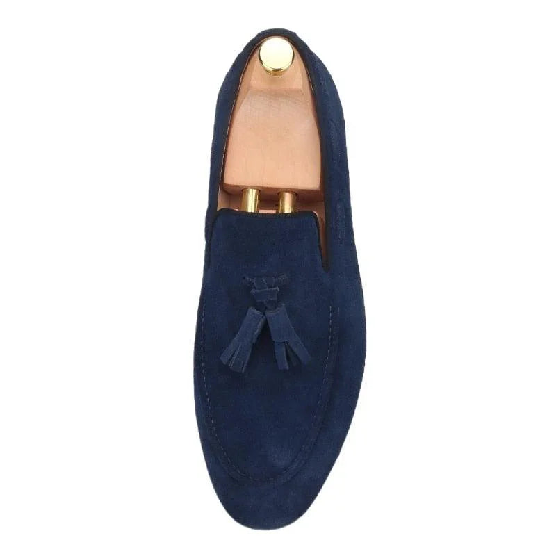 Men Casual Tassel Dress Loafers - Slip-On Flat Formal Dress Shoes