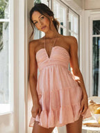 Suspender V-Neck Long Party Dress -Guocali