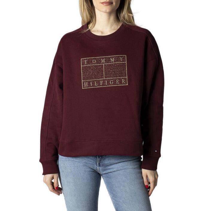 Sweatshirt - Printed Tommy Hilfiger Women Sweatshirt - Bordeaux - Sweatshirts - Guocali