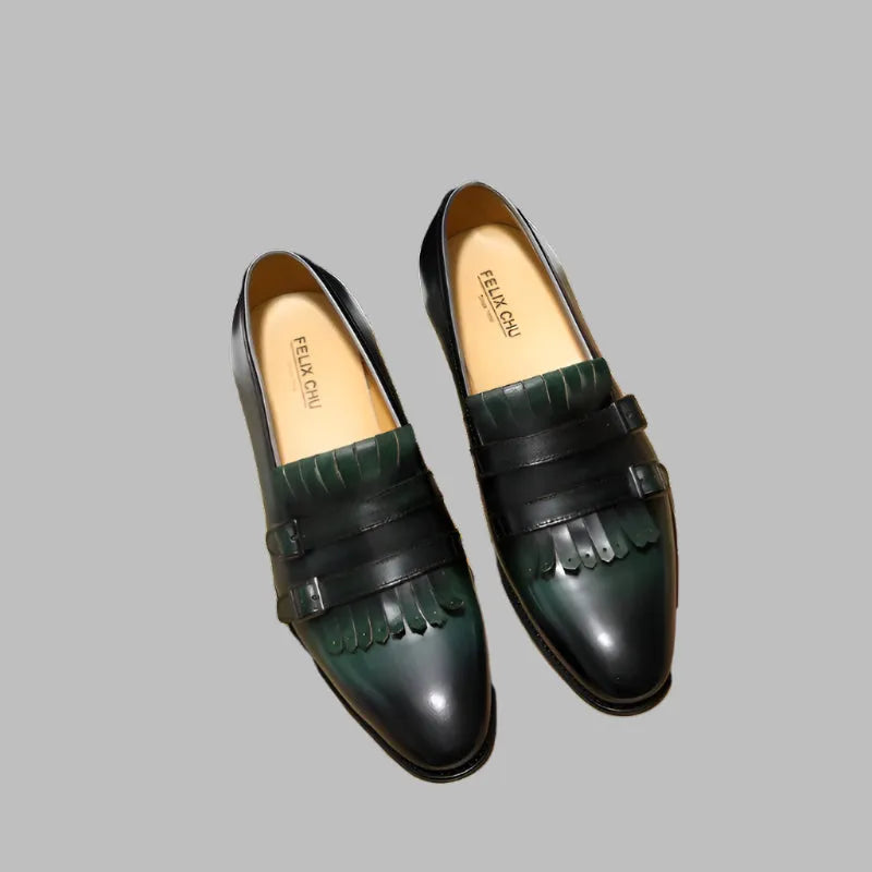 Men Tassel Dress Loafers - Buckles Monk Strap Formal Dress Shoes