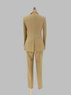 Chic Women's Pant Suit - Solid Button