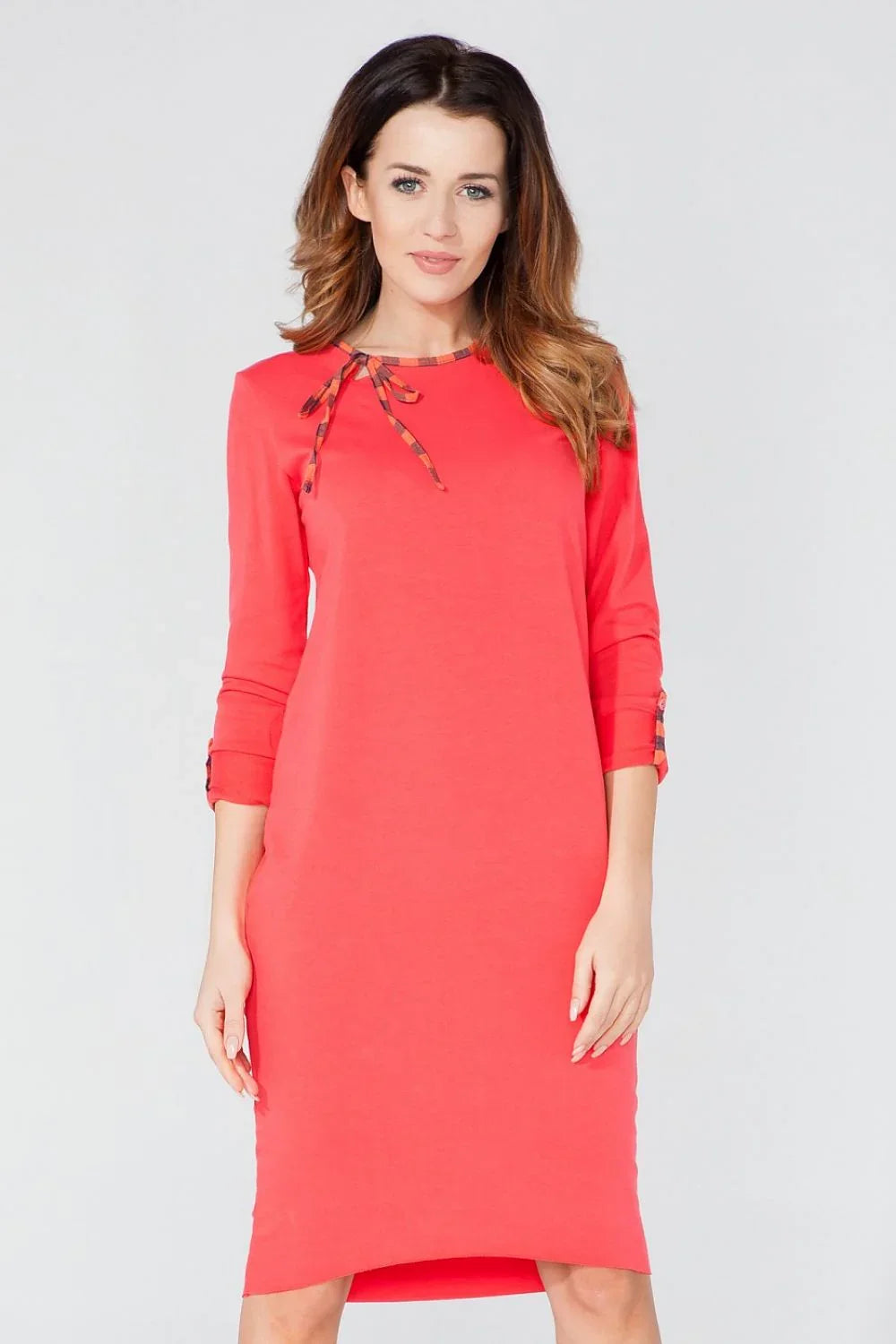 Tie Neck Long Sleeve Dress Casual Elegant Style-Day Dress-GUOCALI