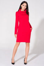 Turtleneck Knit Dress Casual Cozy Everyday Style-Day Dress-GUOCALI