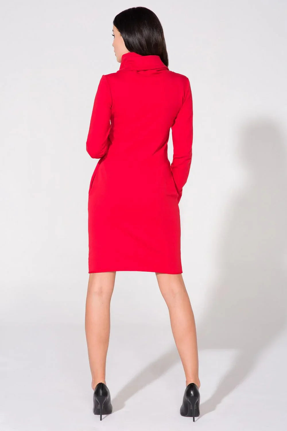 Turtleneck Knit Dress Casual Cozy Everyday Style-Day Dress-GUOCALI