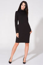 Turtleneck Knit Dress Casual Cozy Everyday Style-Day Dress-GUOCALI