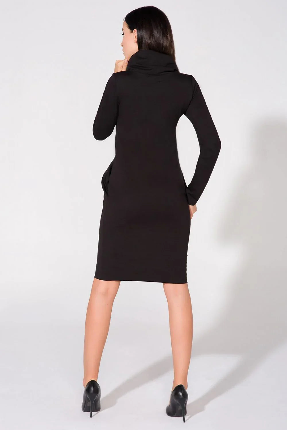 Turtleneck Knit Dress Casual Cozy Everyday Style-Day Dress-GUOCALI