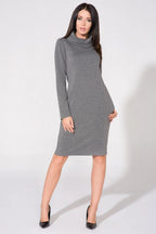 Turtleneck Knit Dress Casual Cozy Everyday Style-Day Dress-GUOCALI