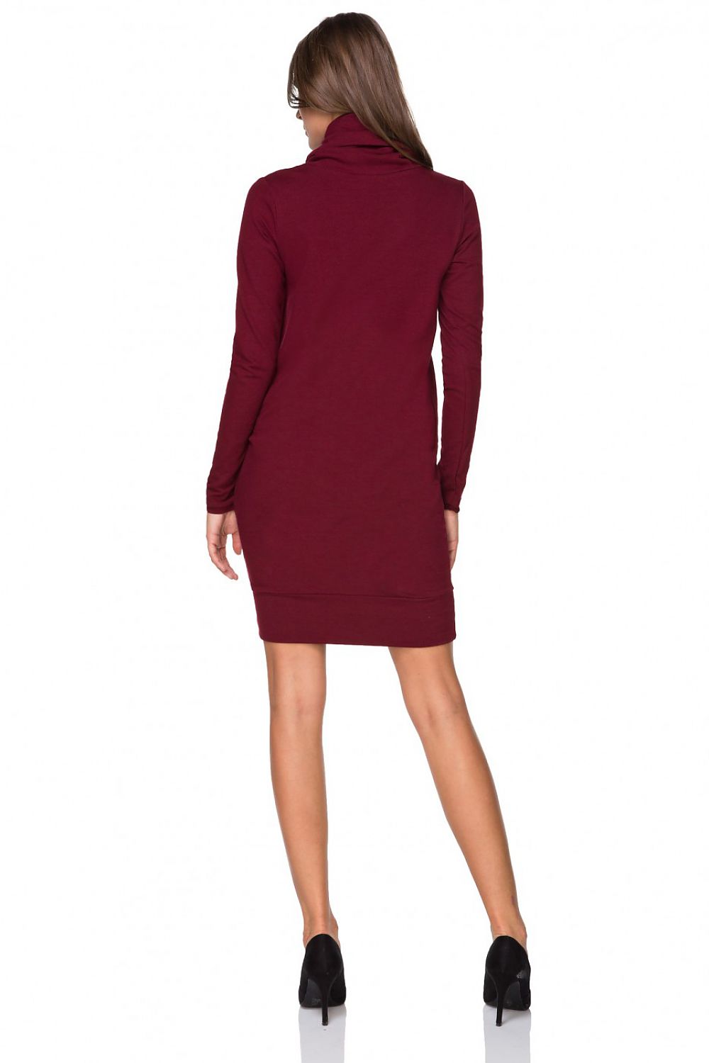 Turtleneck Knit Mini Dress Casual Style-Day Dress-GUOCALI