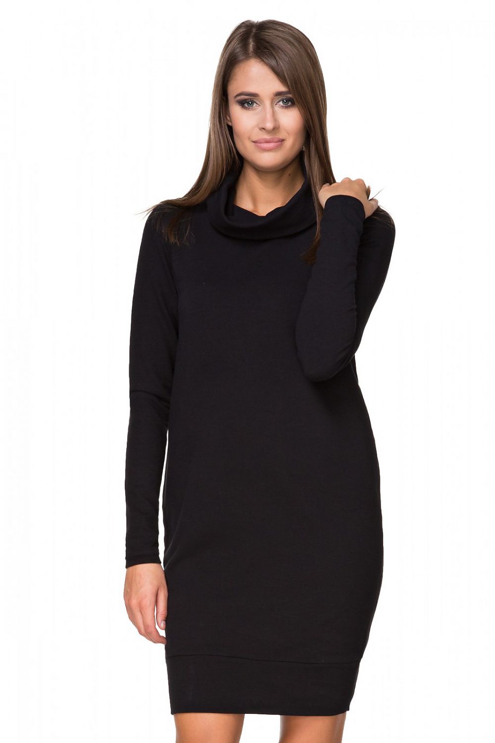 Turtleneck Knit Mini Dress Casual Style-Day Dress-GUOCALI