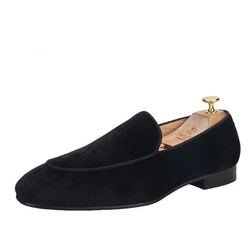 Velvet Slip-On Men Loafers - Men Shoes -Guocali