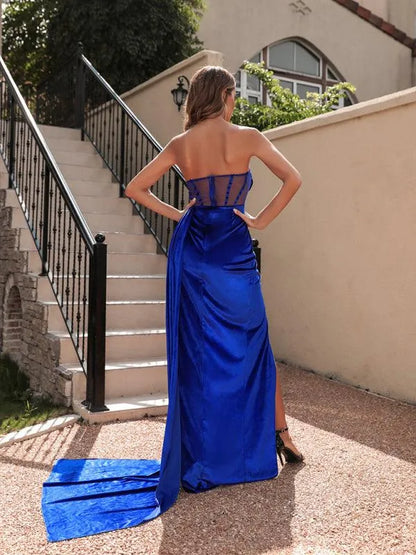 Velvet Tube Top Hollow Party Dress -Guocali