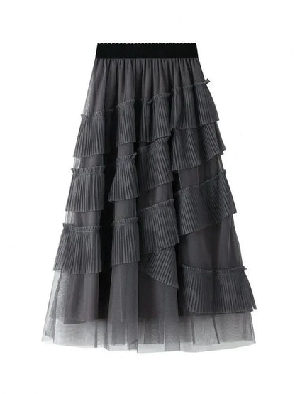 Vintage Skirt Fairy Style Asymmetrical Mesh -Guocali