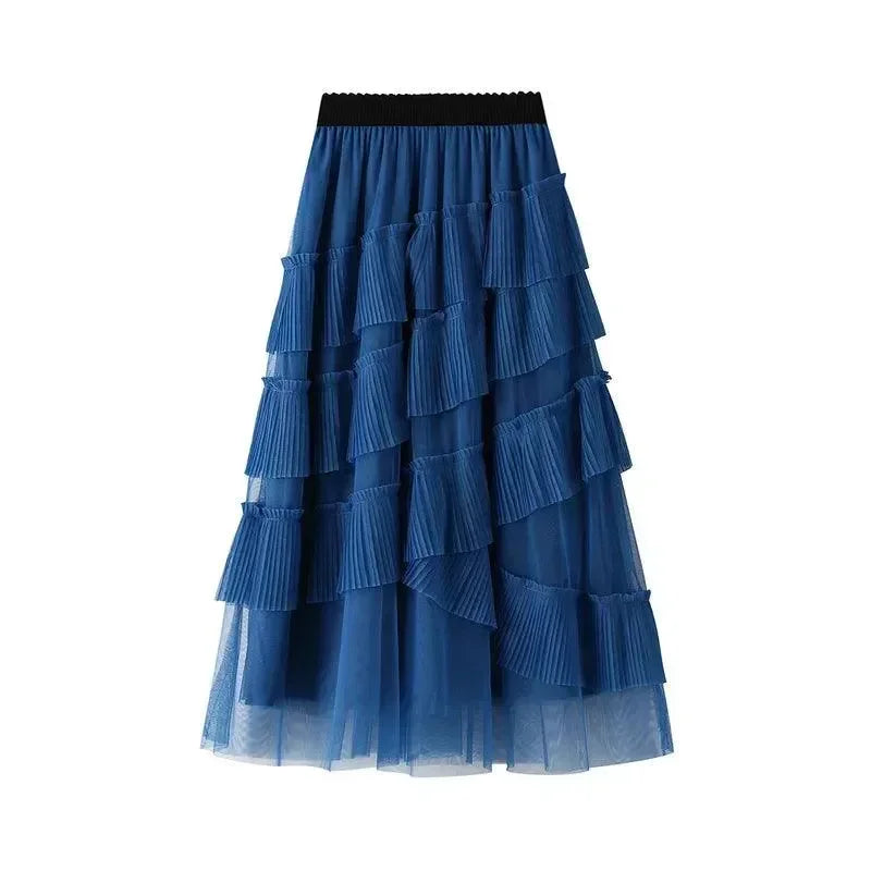 Vintage Skirt Fairy Style Asymmetrical Mesh -Guocali