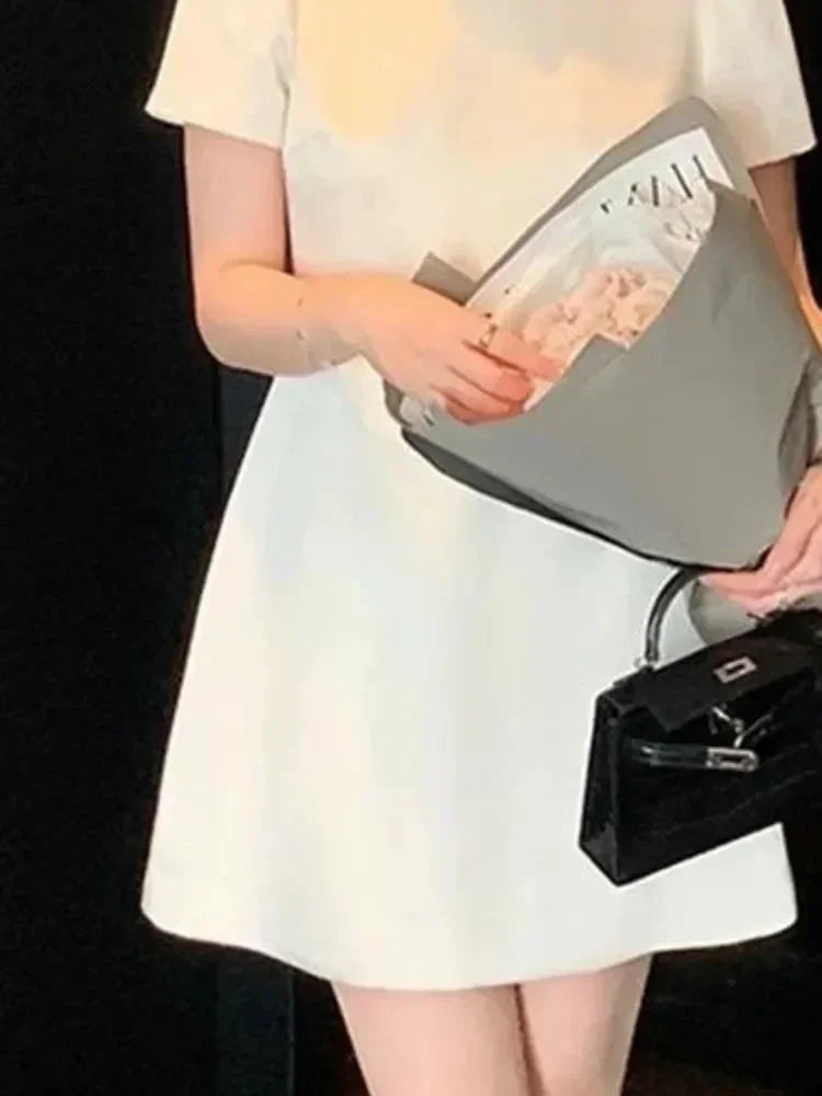 Vintage Studded O-Neck Mini Dress -Guocali