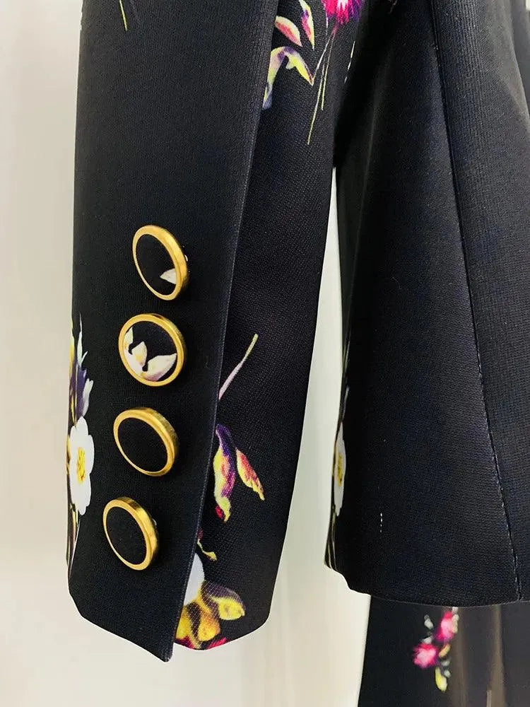 Vintage Women's Pant Suit - Floral Single-Breasted