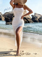 Water Ripple Slit Summer Dress -Guocali