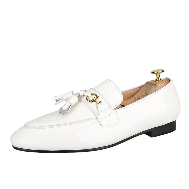 Men Tassel Horse Bit Dress Loafers - Slip-On Formal Dress Shoes