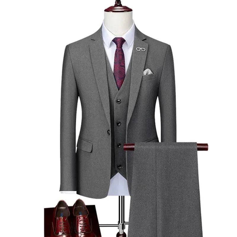 Winter-Ready Woolen 3-Piece Suit for Men -Guocali