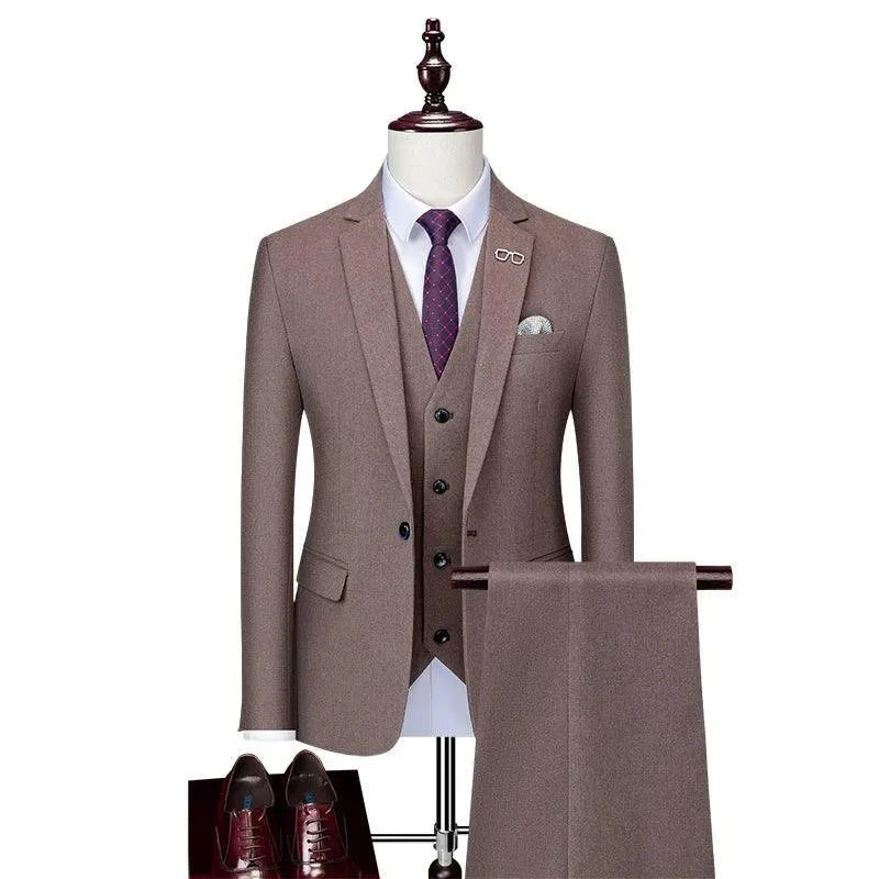 Winter-Ready Woolen 3-Piece Suit for Men -Guocali