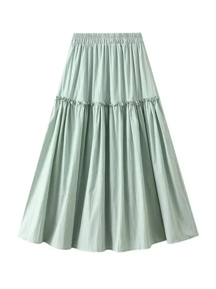 Women A-Line Skirt Fairy Style Layered - High Waist Midi Women Skirt