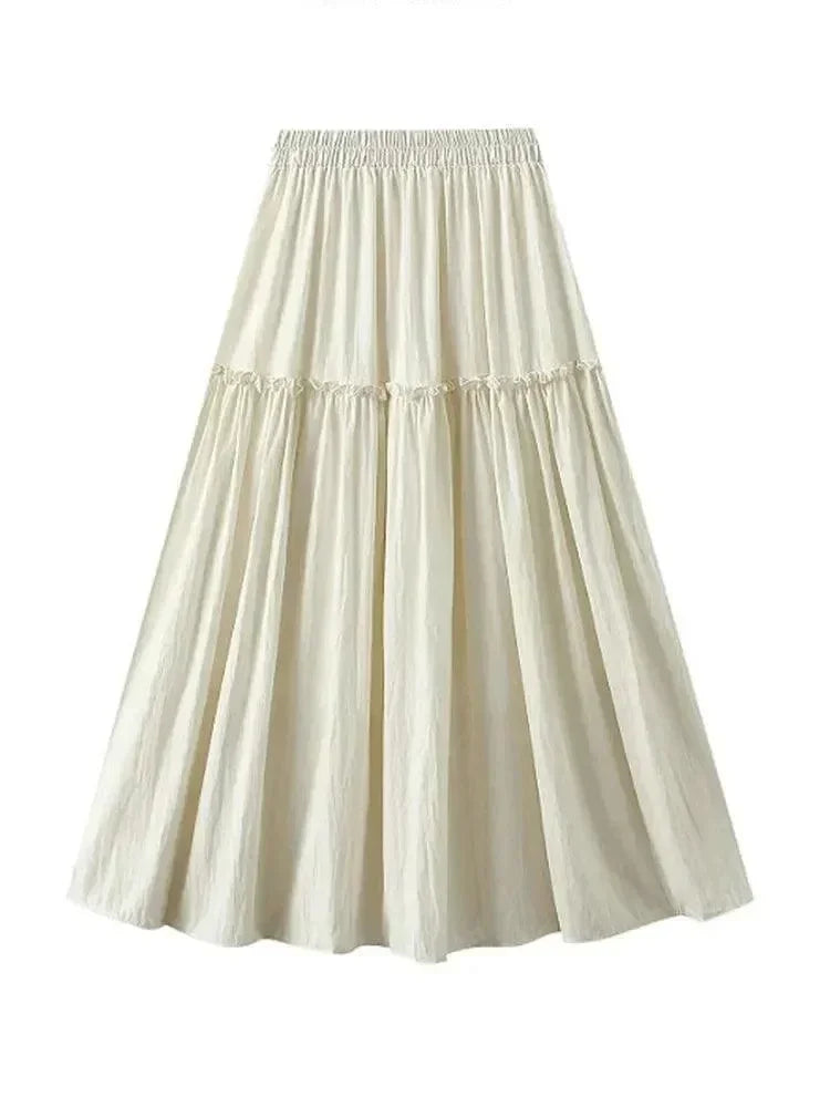 Women A-Line Skirt Fairy Style Layered - High Waist Midi Women Skirt