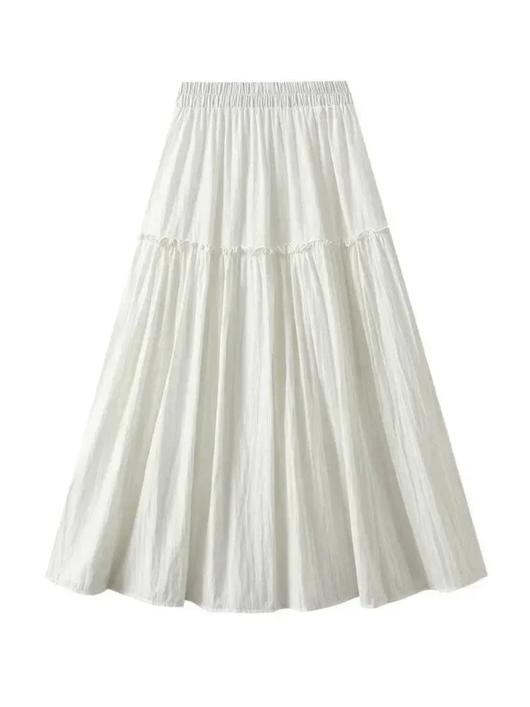 Women A-Line Skirt Fairy Style Layered - High Waist Midi Women Skirt