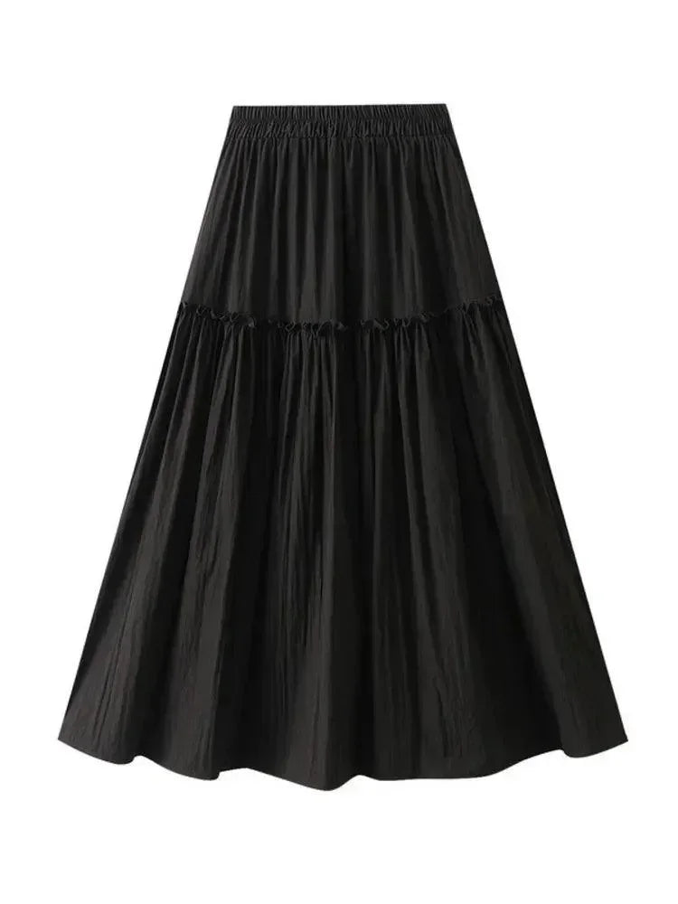 Women A-Line Skirt Fairy Style Layered - High Waist Midi Women Skirt