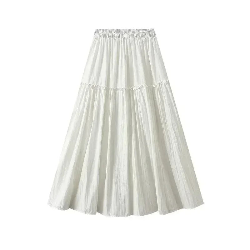 Women A-Line Skirt Fairy Style Layered - High Waist Midi Women Skirt