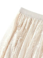 Women A-Line Skirt Lace Detail - Midi Women Skirt