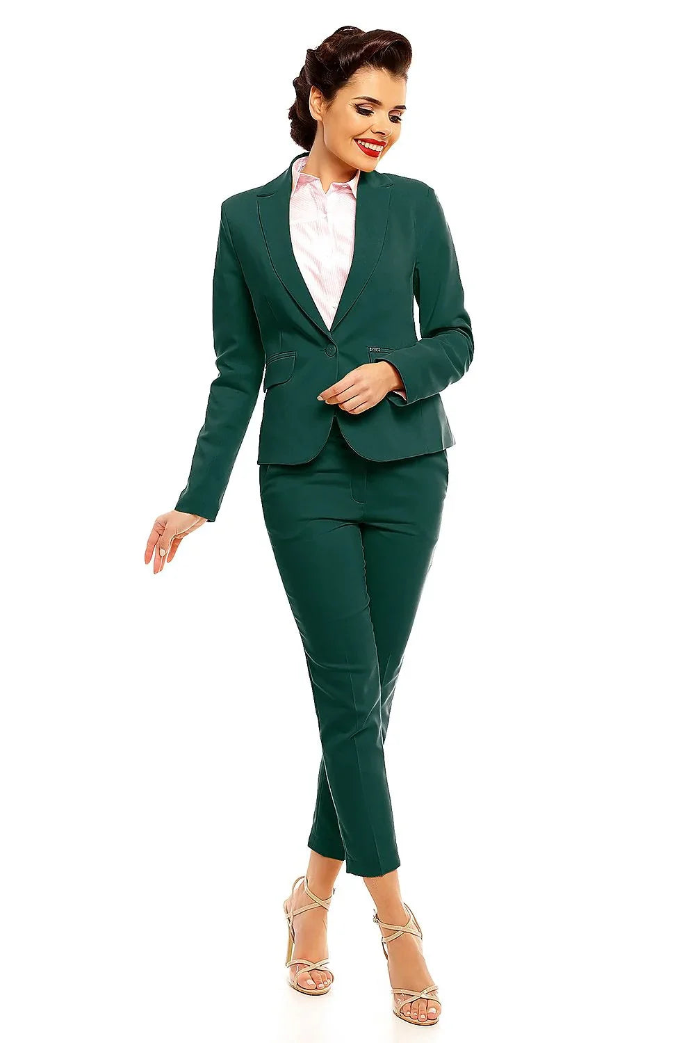 Women Blazer - Breathable - 1-Button - Green -Guocali