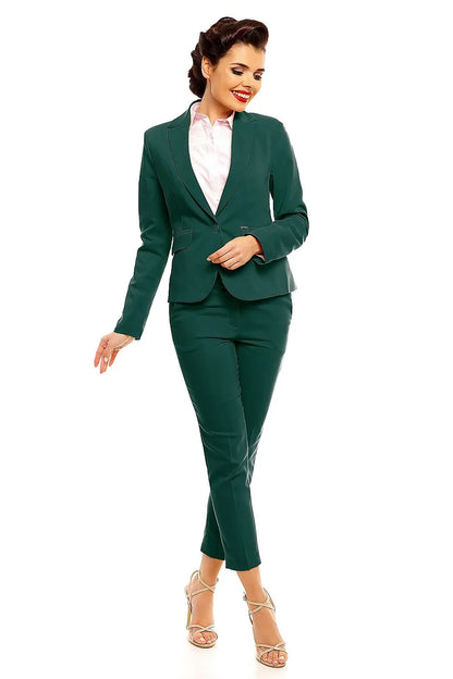 Women Blazer - Breathable - 1-Button - Green -Guocali