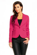 Women Blazer - Breathable - 1-Button - Pink -Guocali