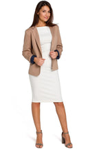 Women Blazer - Breathable - Button - beige -Guocali