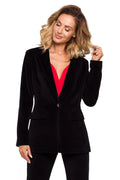 Women Blazer - Breathable - Button - black -Guocali