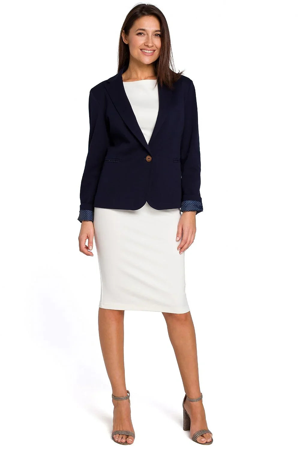 Women Blazer - Breathable - Button - navy -Guocali