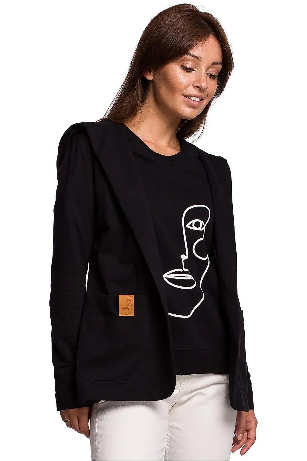 Women Blazer - Breathable - Slip-On - Black -Guocali