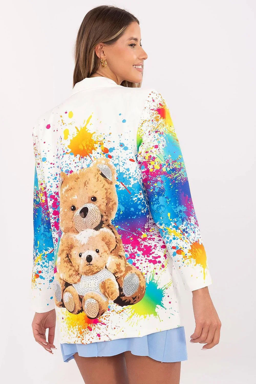 Women Blazer - Lightweight - 1-Button - Beige, Multicolor, Blue, Yellow, Pink, Red, Green -Guocali