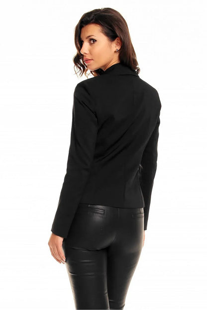 Women Blazer - Lightweight - 1-Button - Black -Guocali