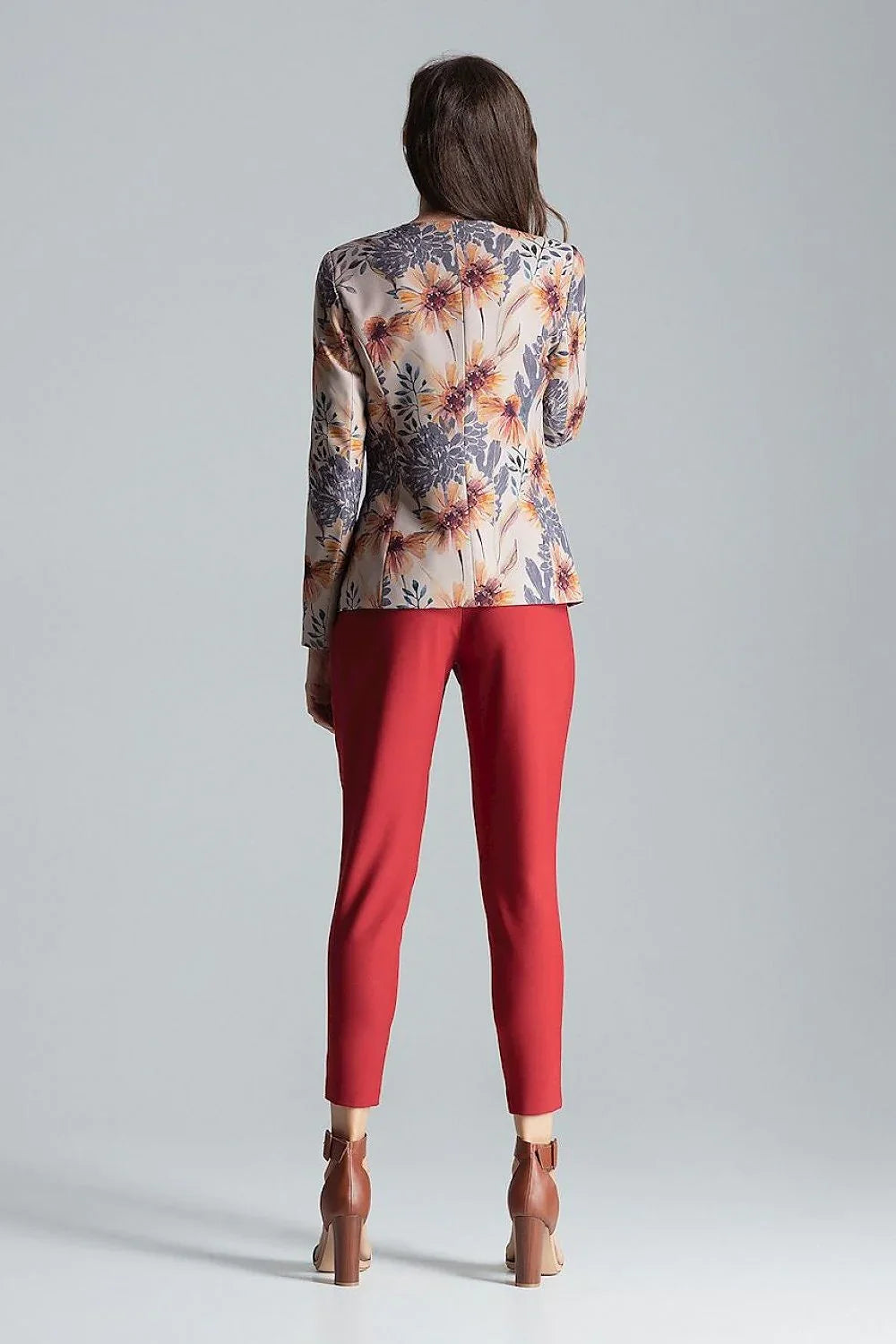 Women Blazer - Lightweight - 1-Button - Multicolor, Beige, Orange, Yellow, Gray -Guocali