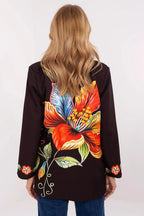 Women Blazer - Lightweight - 1-Button, Multicolor, Orange, Yellow, Green, Red