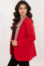 Women Blazer - Lightweight - 1-Button - Red -Guocali