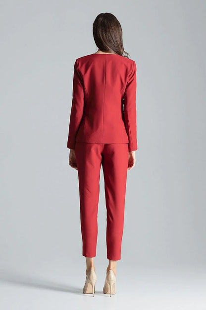 Women Blazer - Lightweight - 1-Button - Red -Guocali