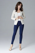 Women Blazer - Lightweight - Button - beige -Guocali
