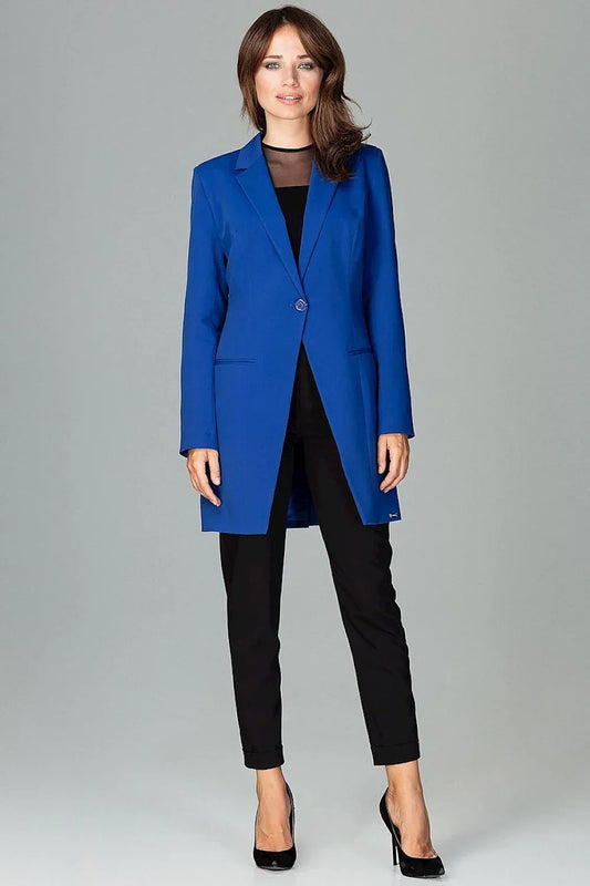 Women Blazer - Lightweight - Button - blue -Guocali