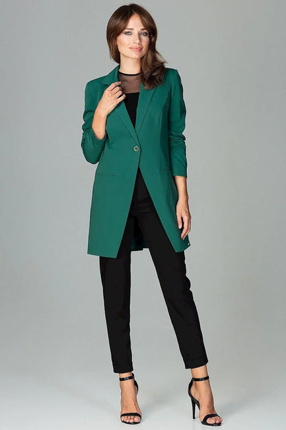 Women Blazer - Lightweight - Button - green -Guocali
