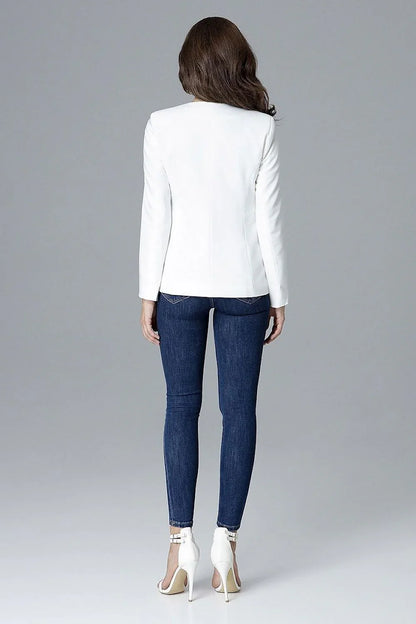 Women Blazer - Lightweight - Open - Beige -Guocali