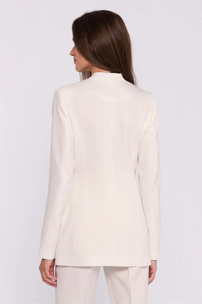 Women Blazer - Stretchable - 1-Button - Beige -Guocali